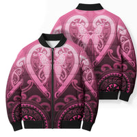 Aotearoa Breast Cancer Bomber Puffer Jacket Maori Tribal Pattern LT05 - Polynesian Pride