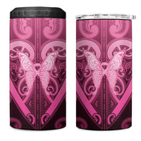 Aotearoa Breast Cancer 4 in 1 Can Cooler Tumbler Maori Tribal Pattern LT05 One Size: 16 oz Pink - Polynesian Pride