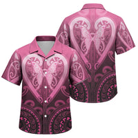 Aotearoa Breast Cancer Family Matching Summer Maxi Dress and Hawaiian Shirt Maori Tribal Pattern LT05 Son's Shirt Pink - Polynesian Pride