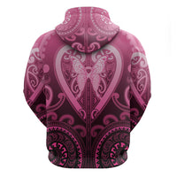 Aotearoa Breast Cancer Hoodie Maori Tribal Pattern LT05 - Polynesian Pride