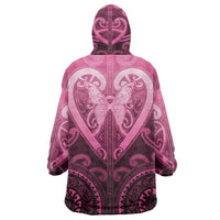 Aotearoa Breast Cancer Wearable Blanket Hoodie Maori Tribal Pattern LT05 - Polynesian Pride