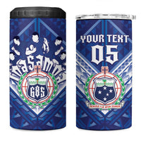 Toa Samoa Rugby Custom 4 in 1 Can Cooler Tumbler Samoan Pride With Tribal Pattern - Polynesian Pride