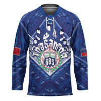 Toa Samoa Rugby Custom Hockey Jersey Samoan Pride With Tribal Pattern LT05 Unisex Blue - Polynesian Pride