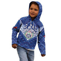 Toa Samoa Rugby Custom Kid Hoodie Samoan Pride With Tribal Pattern - Polynesian Pride