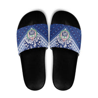 Toa Samoa Rugby Slide Sandals Samoan Pride With Tribal Pattern - Polynesian Pride