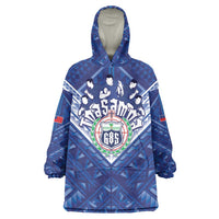 Toa Samoa Rugby Custom Wearable Blanket Hoodie Samoan Pride With Tribal Pattern - Polynesian Pride