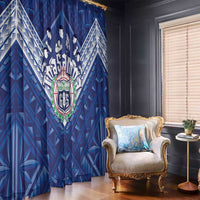 Toa Samoa Rugby Window Curtain Samoan Pride With Tribal Pattern - Polynesian Pride