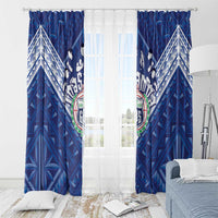 Toa Samoa Rugby Window Curtain Samoan Pride With Tribal Pattern - Polynesian Pride
