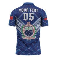 Toa Samoa Rugby Custom Zipper Polo Shirt Samoan Pride With Tribal Pattern LT05 - Polynesian Pride