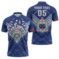 Toa Samoa Rugby Custom Zipper Polo Shirt Samoan Pride With Tribal Pattern LT05 - Polynesian Pride