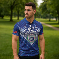 Toa Samoa Rugby Custom Zipper Polo Shirt Samoan Pride With Tribal Pattern LT05 - Polynesian Pride