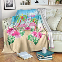 Hawaii Christmas Blanket Deck The Palms Holiday Flamingos