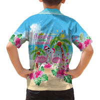 Hawaii Christmas Hawaiian Shirt Deck The Palms Holiday Flamingos