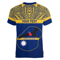 Personalised Repubrikin Naoero Independence Day Women V Neck T Shirt Tamanu With Coat Of Arms LT05 - Polynesian Pride