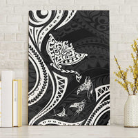 Hawaii Manta Ray Canvas Wall Art Polynesian Art Tattoo LT05 Without Frame Black - Polynesian Pride