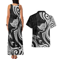Hawaii Manta Ray Couples Matching Tank Maxi Dress and Hawaiian Shirt Polynesian Art Tattoo LT05 - Polynesian Pride