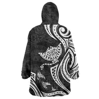Hawaii Manta Ray Wearable Blanket Hoodie Polynesian Art Tattoo LT05 - Polynesian Pride