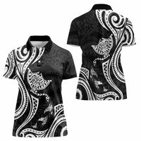 Hawaii Manta Ray Women Polo Shirt Polynesian Art Tattoo LT05 - Polynesian Pride