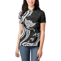 Hawaii Manta Ray Women Polo Shirt Polynesian Art Tattoo LT05 - Polynesian Pride