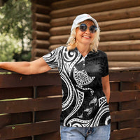 Hawaii Manta Ray Women Polo Shirt Polynesian Art Tattoo LT05 - Polynesian Pride