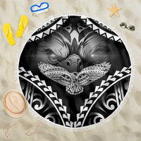 Hawaiian Hawk Beach Blanket Polynesian Pattern Style LT05 One Size 150cm Black - Polynesian Pride