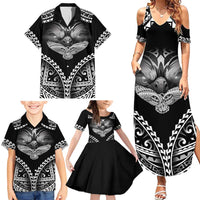 Hawaiian Hawk Family Matching Summer Maxi Dress and Hawaiian Shirt Polynesian Pattern Style
