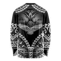 Hawaiian Hawk Long Sleeve Shirt Polynesian Pattern Style
