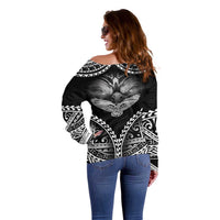 Hawaiian Hawk Off Shoulder Sweater Polynesian Pattern Style