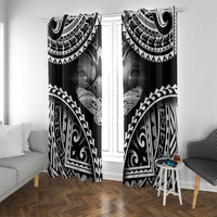 Hawaiian Hawk Window Curtain Polynesian Pattern Style LT05 With Grommets Black - Polynesian Pride