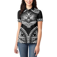 Hawaiian Hawk Women Polo Shirt Polynesian Pattern Style