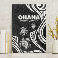 Hawaii Ohana Means Family Canvas Wall Art Sea Turtle Polynesian Style LT05 Without Frame Black - Polynesian Pride