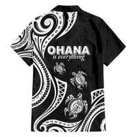Hawaii Ohana Means Family Family Matching Off Shoulder Short Dress and Hawaiian Shirt Sea Turtle Polynesian Style