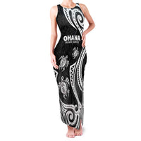 Hawaii Ohana Means Family Family Matching Tank Maxi Dress and Hawaiian Shirt Sea Turtle Polynesian Style