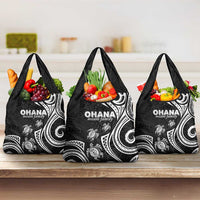 Hawaii Ohana Means Family Grocery Bag Sea Turtle Polynesian Style LT05 3-pack One Size Black - Polynesian Pride