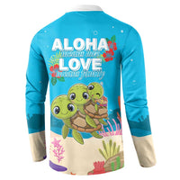 Ohana Hawaii Button Sweatshirt Kawaii Family Turtle LT05 - Polynesian Pride