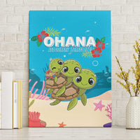 Ohana Hawaii Canvas Wall Art Kawaii Family Turtle LT05 Without Frame Blue - Polynesian Pride