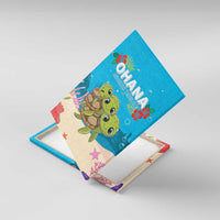 Ohana Hawaii Canvas Wall Art Kawaii Family Turtle LT05 With Frame Blue - Polynesian Pride