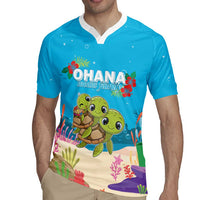 Ohana Hawaii Rugby Jersey Kawaii Family Turtle
