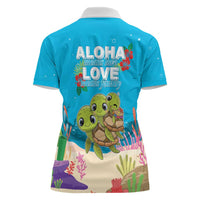 Ohana Hawaii Women Polo Shirt Kawaii Family Turtle LT05 - Polynesian Pride
