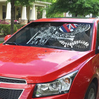 Hawaii King Flag Auto Sun Shade Hawaiian Maile Lei - Polynesian Pride