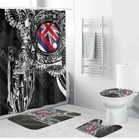 Hawaii King Flag Bathroom Set Hawaiian Maile Lei LT05 Bathroom Set (4 pcs) Black - Polynesian Pride