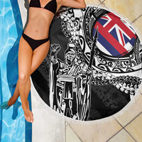 Hawaii King Flag Beach Blanket Hawaiian Maile Lei - Polynesian Pride