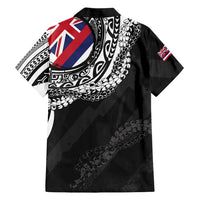 Hawaii King Flag Family Matching Long Sleeve Bodycon Dress and Hawaiian Shirt Hawaiian Maile Lei - Polynesian Pride