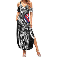 Hawaii King Flag Family Matching Summer Maxi Dress and Hawaiian Shirt Hawaiian Maile Lei - Polynesian Pride
