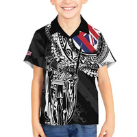 Hawaii King Flag Family Matching Tank Maxi Dress and Hawaiian Shirt Hawaiian Maile Lei - Polynesian Pride