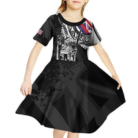 Hawaii King Flag Kid Short Sleeve Dress Hawaiian Maile Lei LT05 - Polynesian Pride