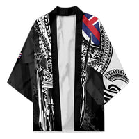 Hawaii King Flag Kimono Hawaiian Maile Lei LT05 Unisex Black - Polynesian Pride