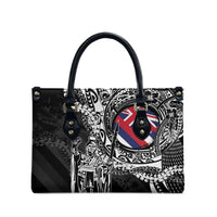 Hawaii King Flag Leather Bag Hawaiian Maile Lei - Polynesian Pride