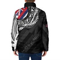 Hawaii King Flag Padded Jacket Hawaiian Maile Lei - Polynesian Pride