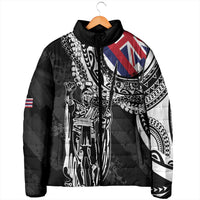 Hawaii King Flag Padded Jacket Hawaiian Maile Lei - Polynesian Pride